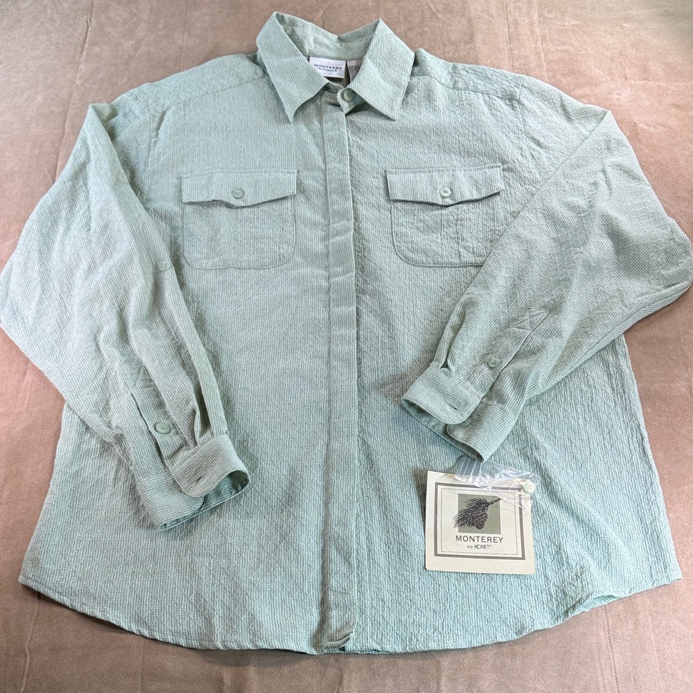 Koret Monterey Sage Textured button down Shirt